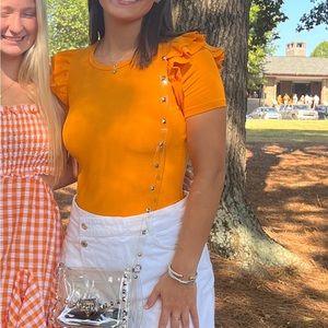 Zara orange bodysuit